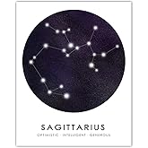 Buzz Unplugged Sagittarius Zodiac Astrology Poster: Unique Astronomy Boho Wall Art Poster for Home, Office, Bedroom & Living Room Decor - Unframed Posters 8x10