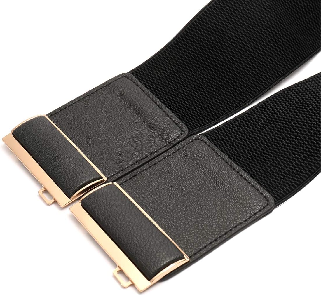 Beltox Womens 3" Wide Belt Elastic Stretch Cinch Waistband Lady Cummerband at  Women’s Clothing store
