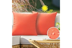 VAKADO Outdoor Waterproof Throw Pillow Covers 20X20 Set of 2 Decorative Orange Patio Furniture Cushion Cases Outside Decor for Couch Garden Bench Porch