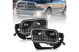 FICOLPO Led Fog Lights for 2009-2012 Dodge Ram 1500 & 2010-2018 RAM 2500 3500 - Pickup Truck Bumper Driving Fog Lamps Replace