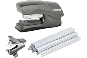 Bostitch Office Heavy Duty 40 Sheet Stapler with 1250 Staples & Claw Remover, Small Stapler Size, Fits into The Palm of Your Hand, Value Pack, Gray (B175-GRAY-VP)