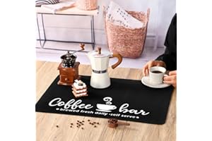 12"x 20" Dish Drying Mat, Super Absorbent & Cuttable Coffee Mat, Hide Stain Bar Mat for Kitchen Counter, Coffee Bar Accessori