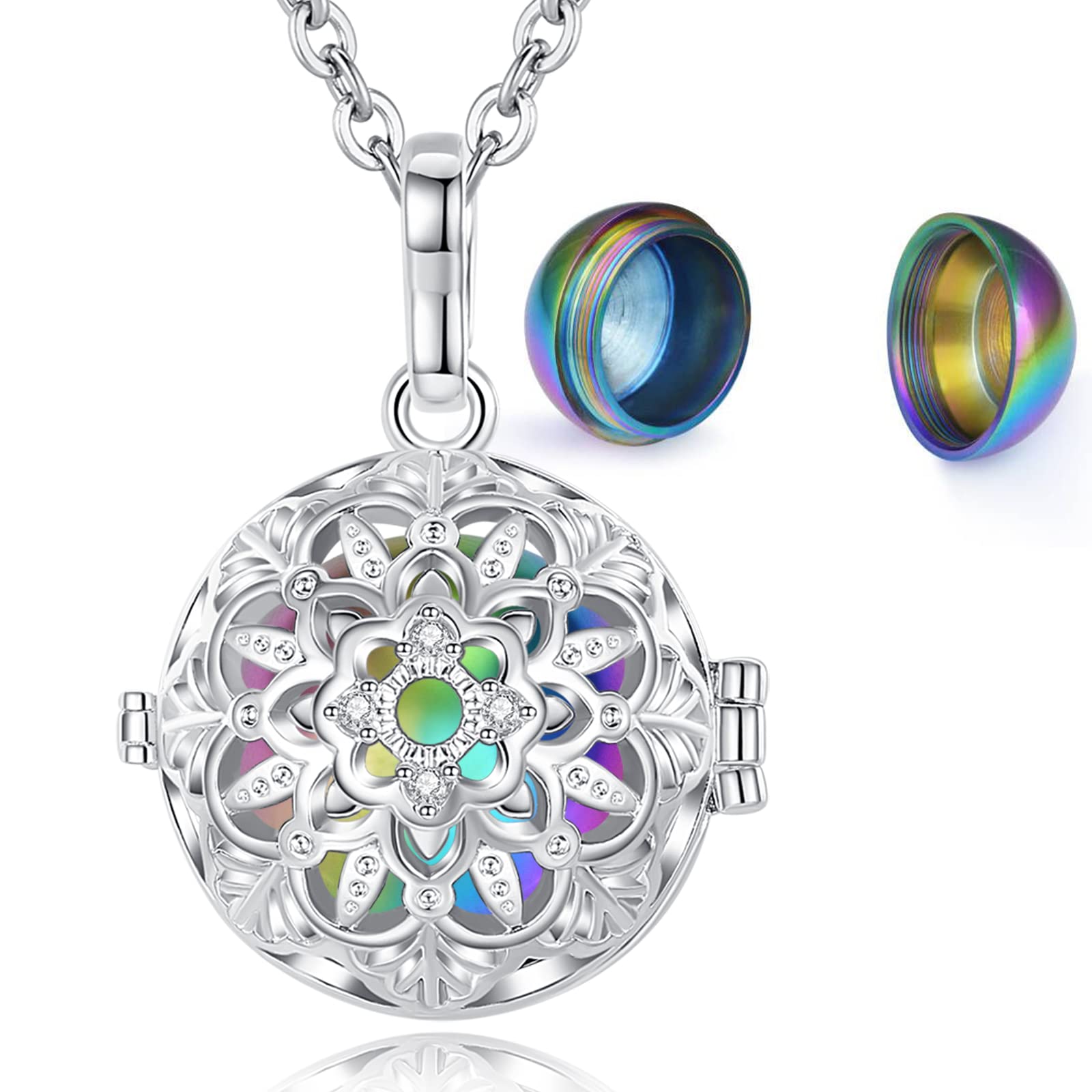 EUDORA Urn Necklace for Ashes Cremation Jewellery for Ashes Necklaces Snowflake Pendant for Ashes Keepsake Necklace Funeral Memorial Gift for Human Pets, 61cm