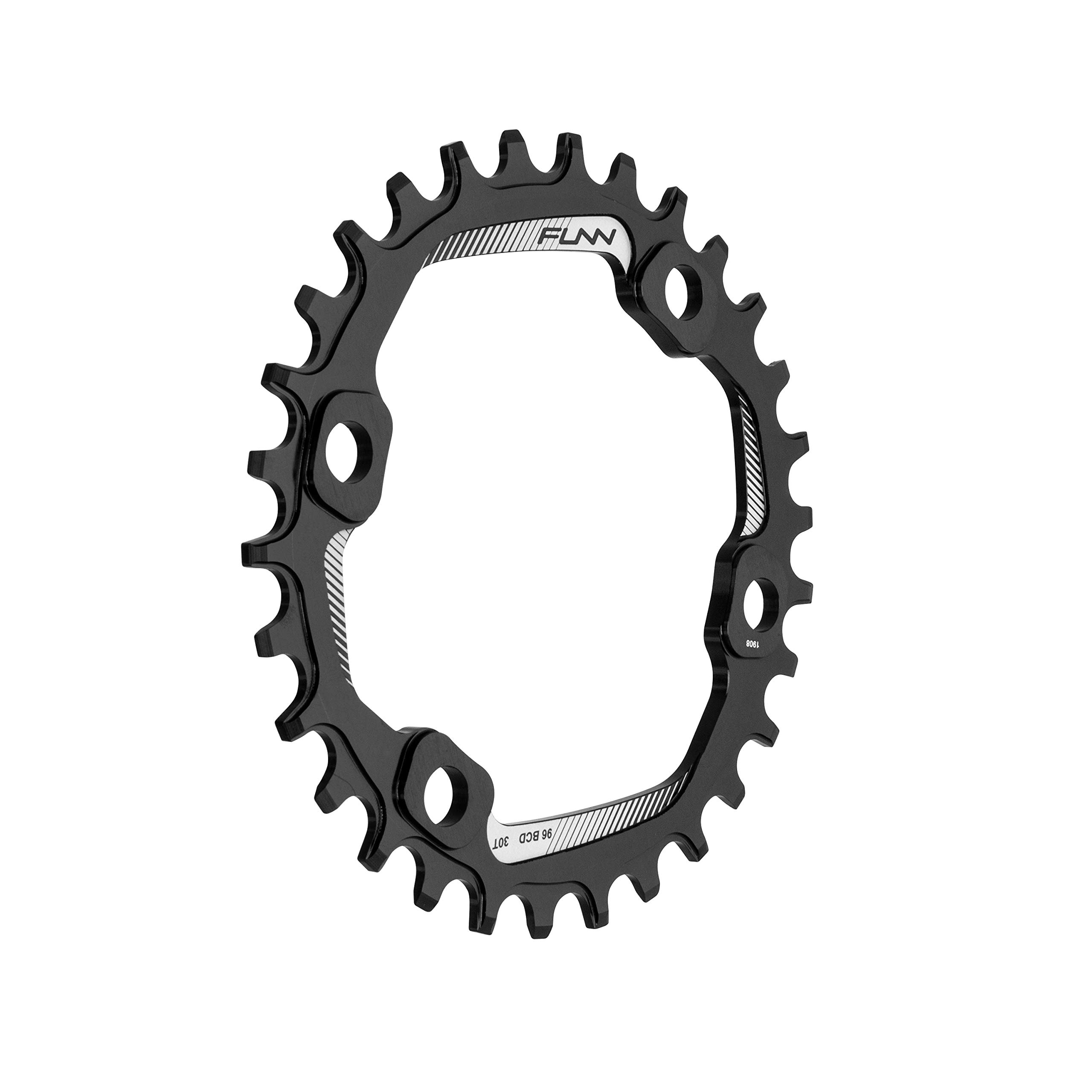 Funn Solo Narrow Wide Chainring for 9 10 11 12 Speed Chain, Fits Asymmetric 96mm BCD Interface Crankset, Single Speed Bike Chain Ring for MTB, BMX Bike, Gravel Bike and Road Bike (30T, Black) โ image 1