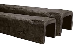 Outwater 6-5/8 in. x 7-1/2 in. x 12 ft. 9 in. Hand Hewn Walnut Finish Faux Wood Beam (2 Pack)