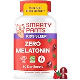 SmartyPants Kids Sleep Zero Melatonin Gummies, L-Theanine, Magnesium, 60 Ct | Lemon Balm, Gluten Free, Clean Label, Drug Free Sleep Aid, 30 Day Supply