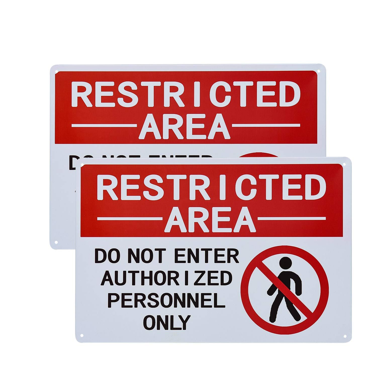 不适用 2 Pack Restricted Area Sign Authorized Personnel Only, Don Not Enter Sign
