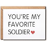 NDHGifts You Are My Favorite Soldier Card - Military Card - Card For Husband Son - Gift For Him - Greeting Card - Blank Inside Card - Card To Friend