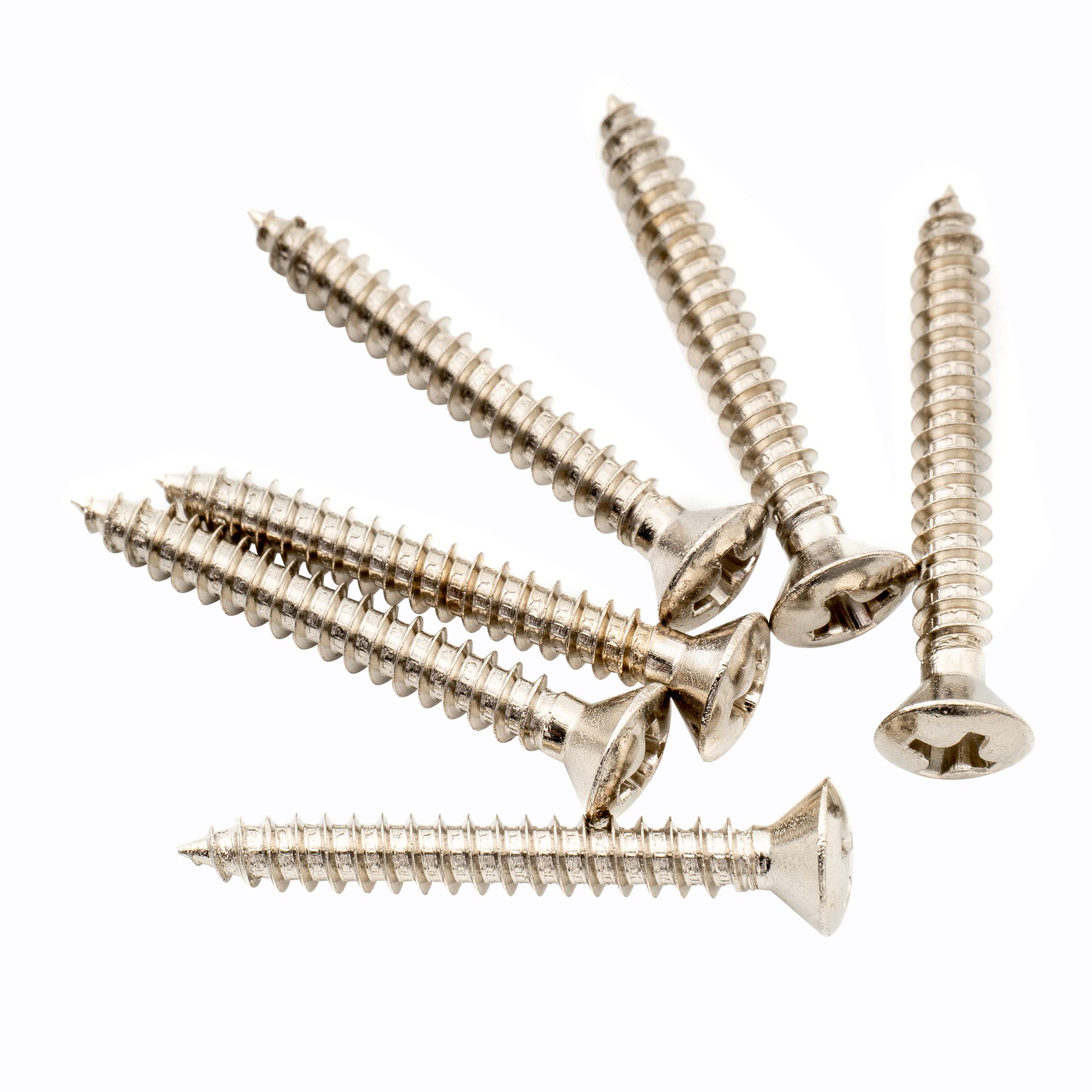 Musiclily Ultra 3x25mm Stainless Steel Countersunk Mounting Screws for Guitar or Ukelele Strap Button, Nickel (Set of 6)