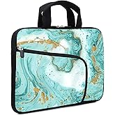 Green Marble Neoprene Laptop Case - 11.6" to 12.2" Fits MacBook Air, Samsung, Acer, HP - Two Pockets, Handle, Ultrabook & Chromebook Sleeve