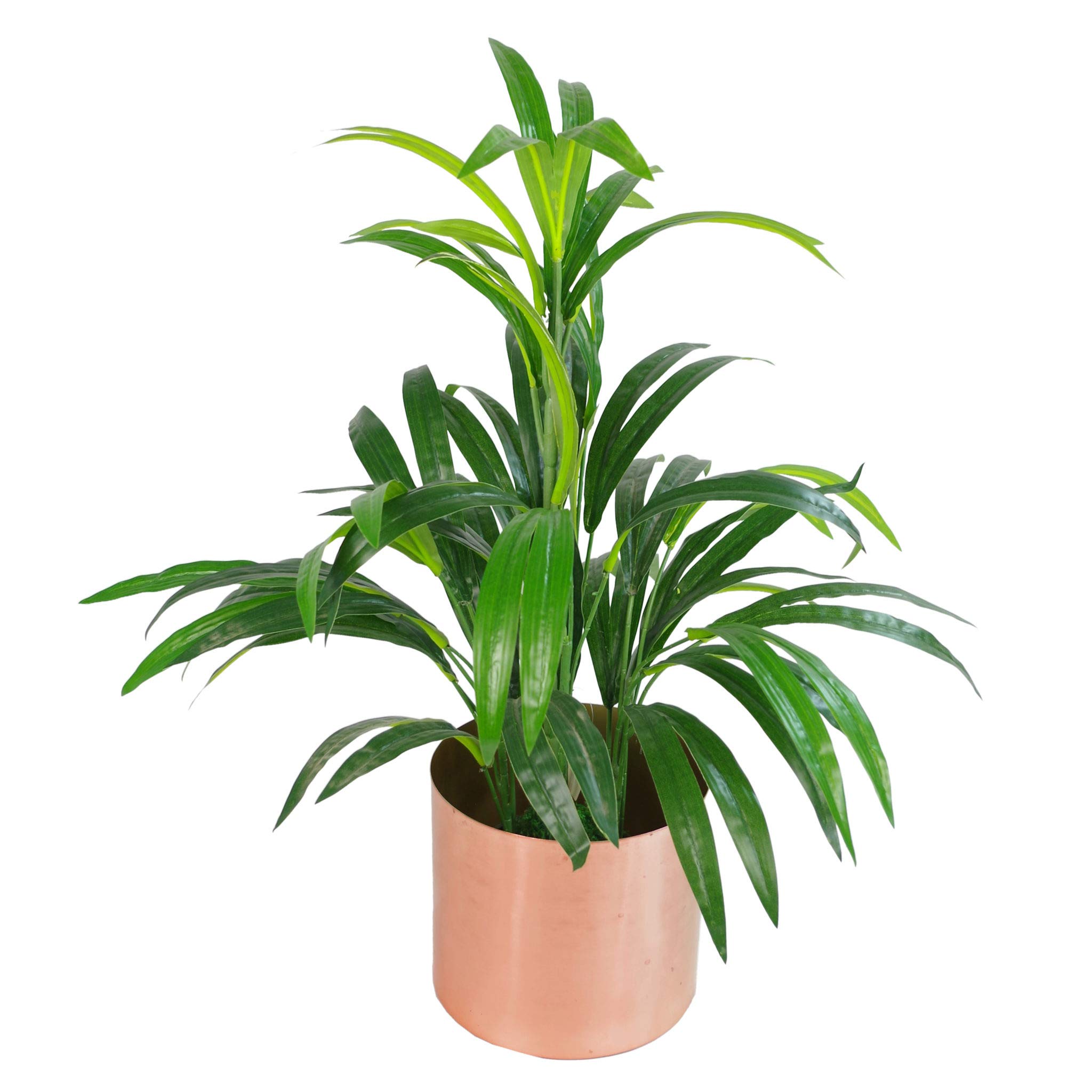 Leaf 65cm Artificial Bamboo Shrub Plant with Brushed Copper Planter