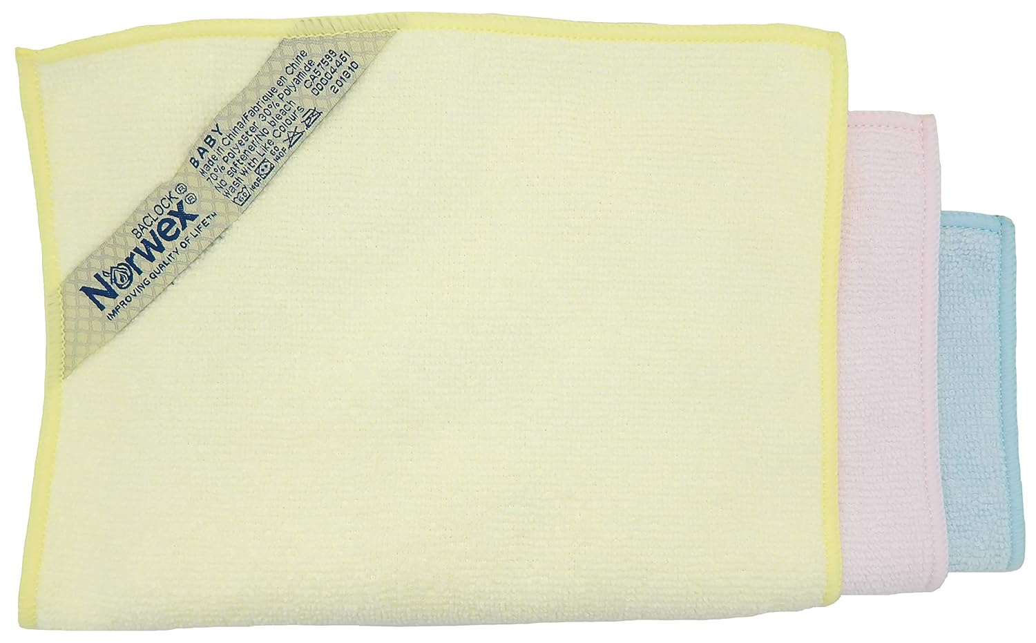 Norwex Baby Microfiber Set of 3 Body Pack Wash Cloths; Antibacterical, Antimicrobial