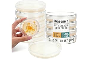 Pre-Poured Nutritional Agar Plates - 10 Pack Sterile Petri Dishes 70mm (2.76 Inch) Transparent Nutrient Agar Medium for Labor
