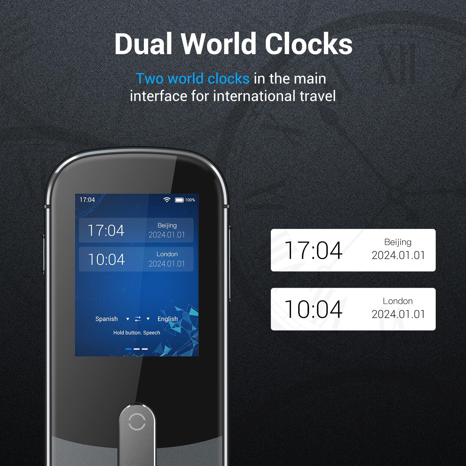 Offline Language Voice Translator Device W09 PRO for 144 Languages and Accents Photo Translation No WiFi Internet Needed for Travel Business W09 Grey