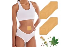 Paw Legend 20 Pcs Disposable Castor Oil Pack Wrap for Belly Button Patch Organic Cotton Self-Adhesive Castor Oil Wrap Highly Absorbent No Washing (Oil Not Included)