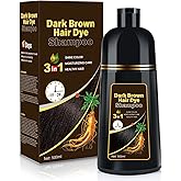 BOJICA Hair Dye Shampoo for Gray Hair Coverage, 3-in-1 Semi-Permanent Color Shampoo for Women & Men Dark Brown