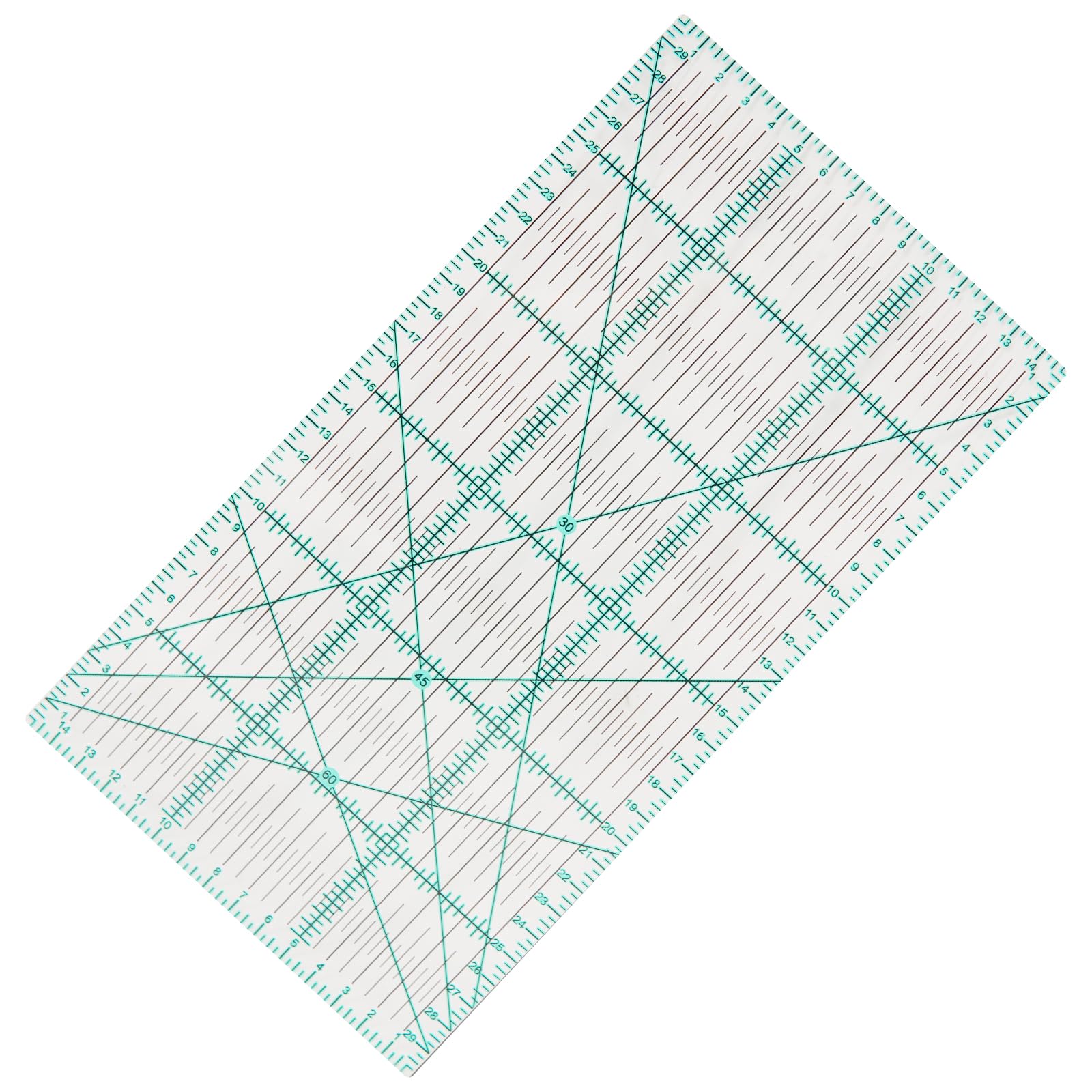 MANUFORE Quilting Ruler 15 x 30cm Sewing Acrylic Ruler Anti-slip Metric DIY Quilting Tools with Clear Printed Lines for Precise Cutting