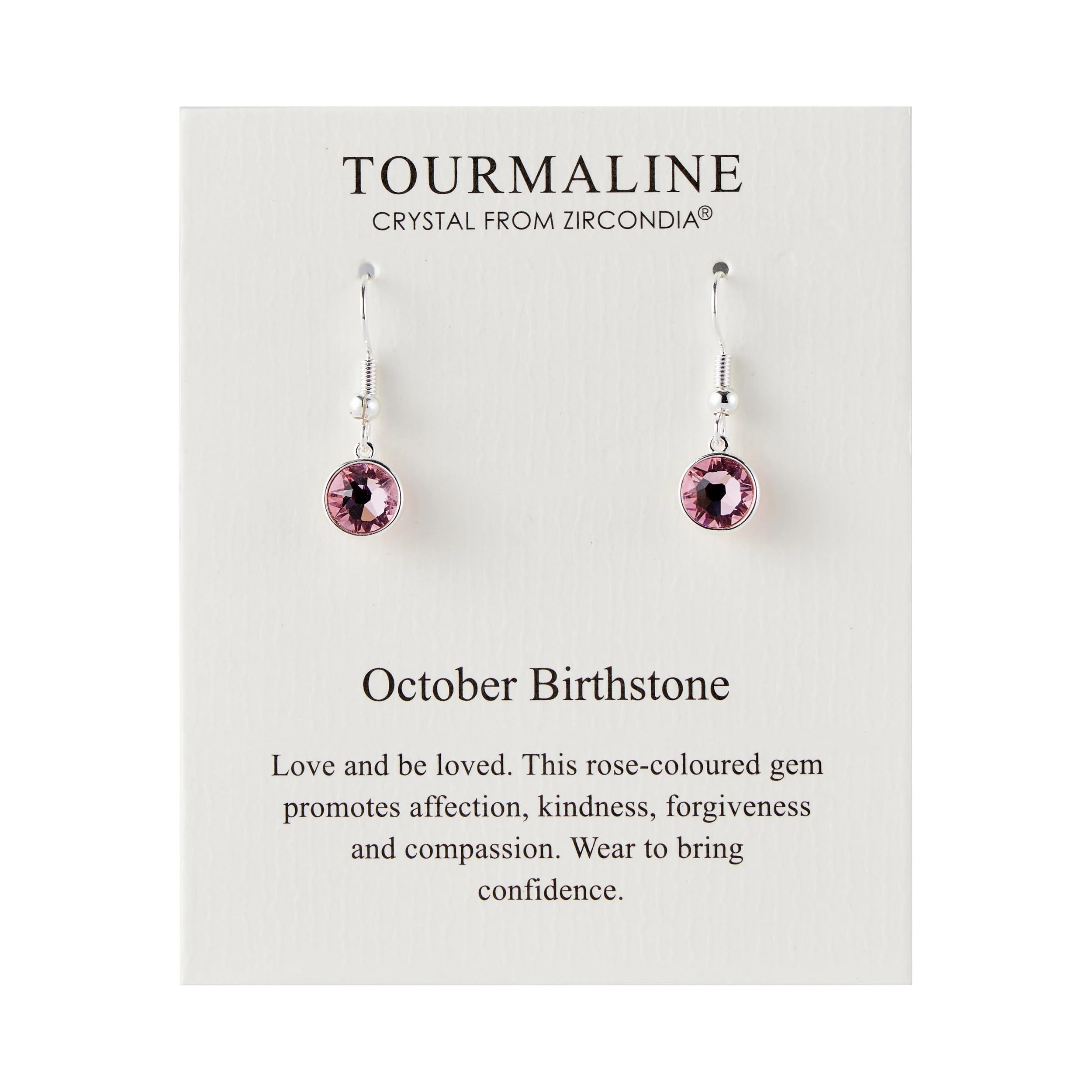 Philip Jones October Birthstone Drop Earrings Created with Tourmaline Zircondia® Crystals