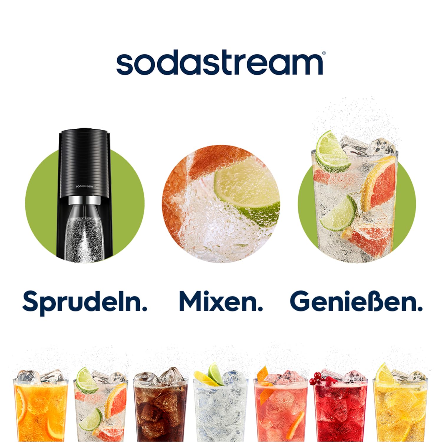 Sodastream - Terra Wassersprudler, Quick Connect Zylindersystem, mit 2x 60L CO2-Zylinder, 3x BPA-freie 1L Flasche, spülmaschinengeeignet, Nachhaltig & reduziert Einwegplastikmüll, schwarz 7