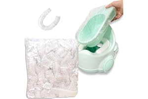 XLANMAY 100Pcs Sturdy Disposable Potty Liners for Toddlers Convenient Potty Bags with Elastic Summer Potty Training Toilet Seat Covers for Toddlers Kids Baby(Clear)