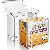 Booster Box Protector Bulk 6 Packs，0.5 mm PET Display Case with UV Protection &amp; Anti-Scratch Coating Stackable Display Case for PKMN Booster Boxes (Premium Protection)