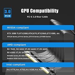 GLOTRENDS 400mm PCIe 3.0 X16 Riser Cable for
