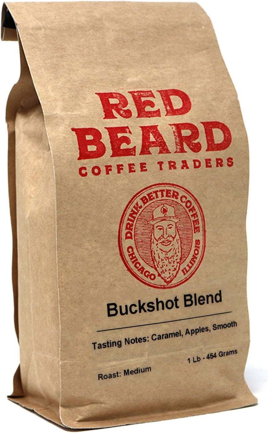 Red Beard Coffee Buckshot Blend Medium Roast 1lb with Notes of Rich Caramel and Apples