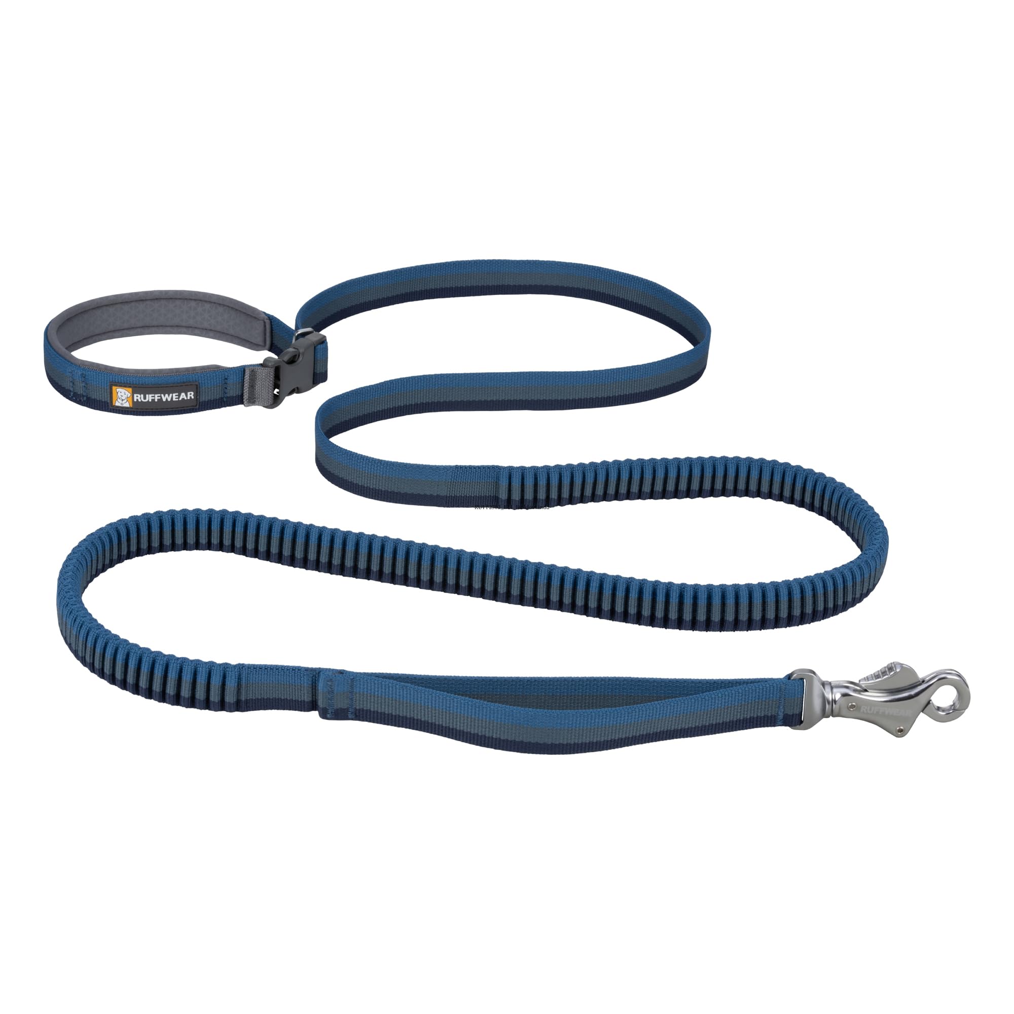 RUFFWEAR Roamer Bungee Dog Lead, Running Dog Leash, Extendable Dog Lead, Hand Held or Waist Worn Lightweight Adjustable Dog Rope, Premium Pet Accessories for Walks, 1.7-2.1m Long, Orion Blue
