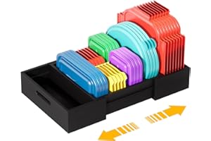 Kiasthome Expandable Bamboo Lid Organizers Inside Cabinet, Kitchen Cabinet Organizers with 3 Adjustable Dividers, Storage Pla