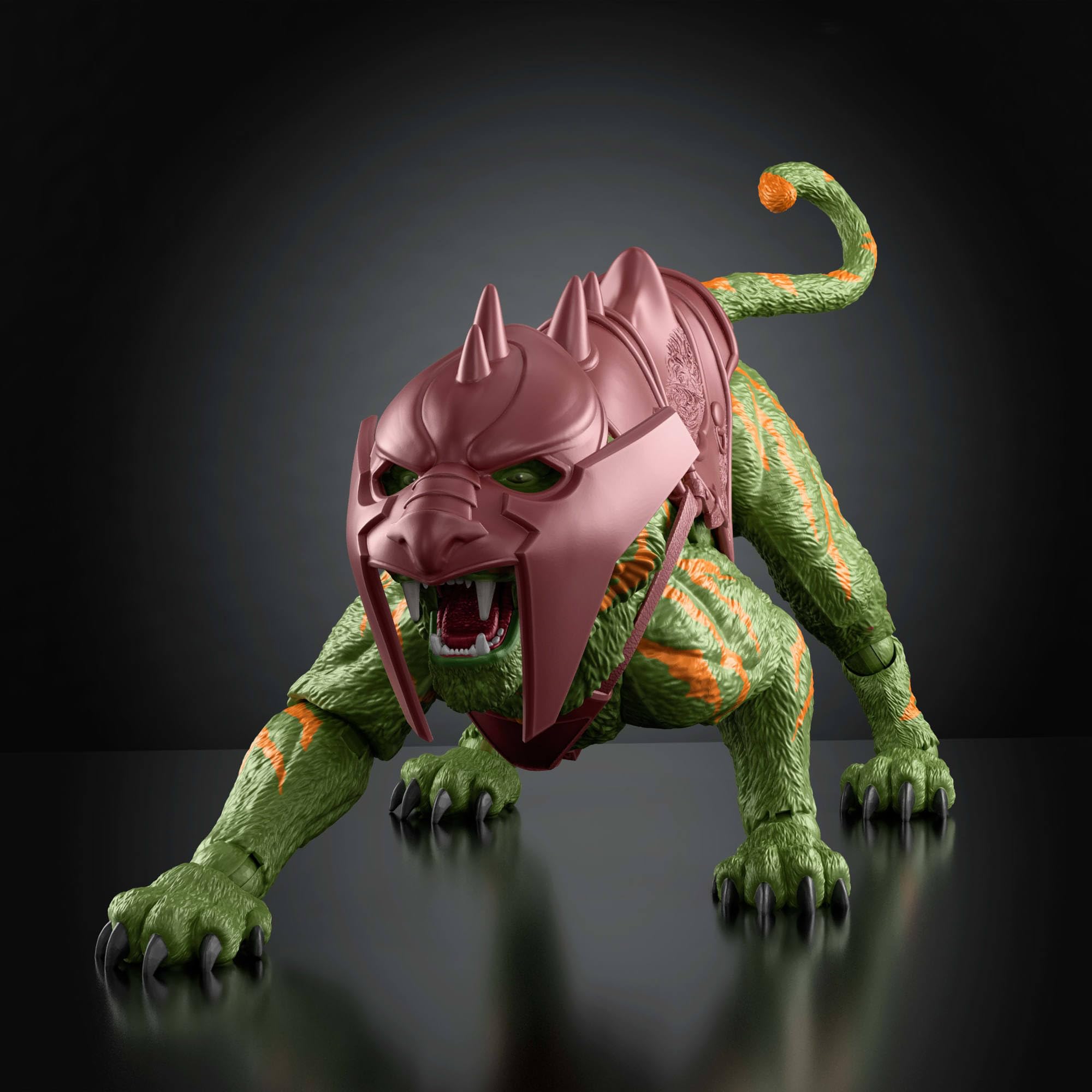 Masters of the Universe Chronicles Actionfigur Battle Cat, Maßstab 1:12, detailgetreu zum Film von 2026, Glasaugen und bewegliches Maul, Tiger mit Sattel und Panzerung, JKJ32 4