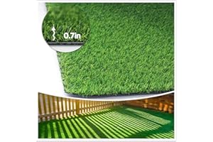 CONSCIENCE TRADING Artificial Grass Synthetic Lawn (0.7" Custom Sizes) -4FTx6FT Indoor/Outdoor Grass Carpet, Easy Installation Multi-use Astroturf Rug, Dog Turf with Drain Holes