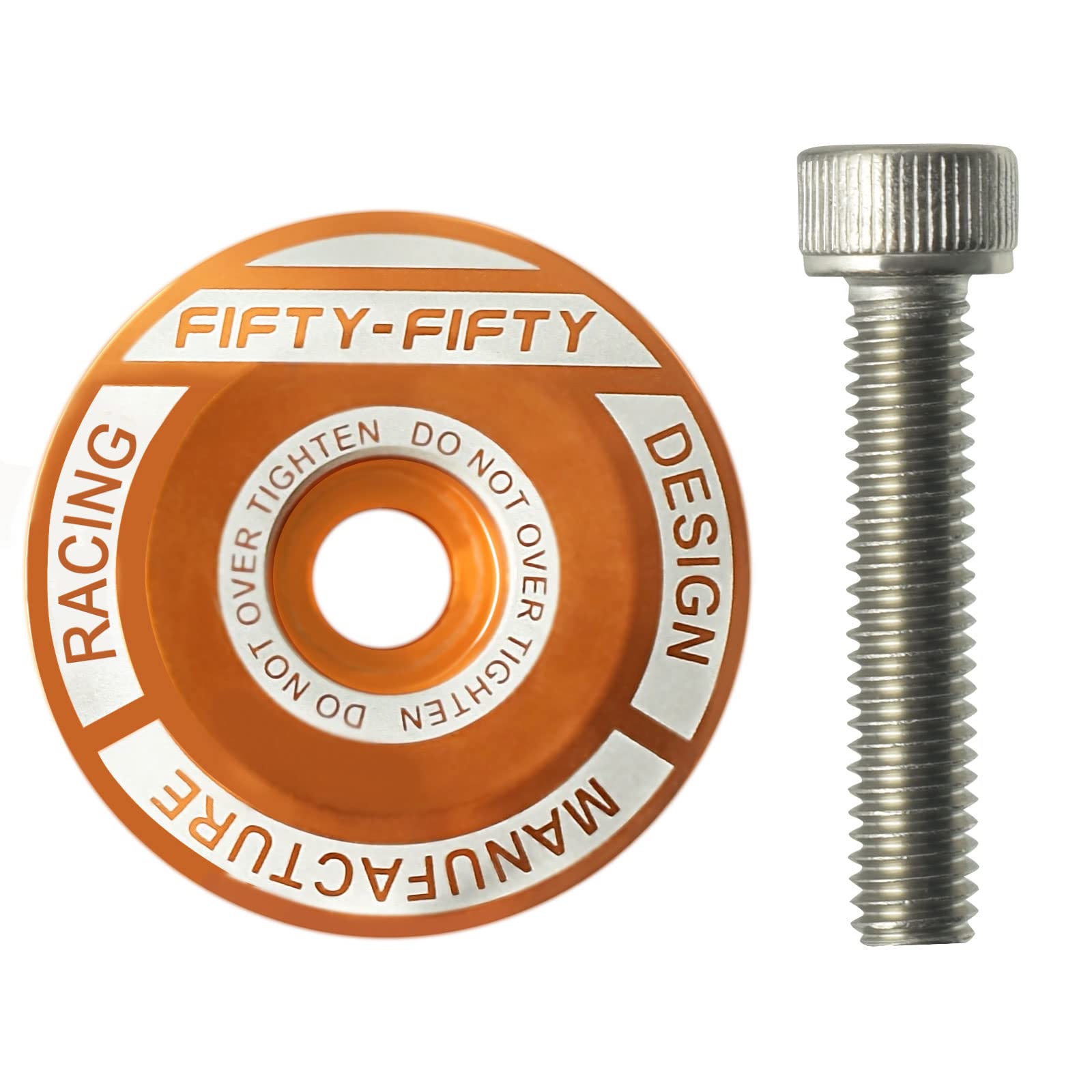 FIFTY-FIFTY Bike Headset Top Cap with Bolts, 1-1/8 Stem Top Cap with Bolt for MTB, Road Bike