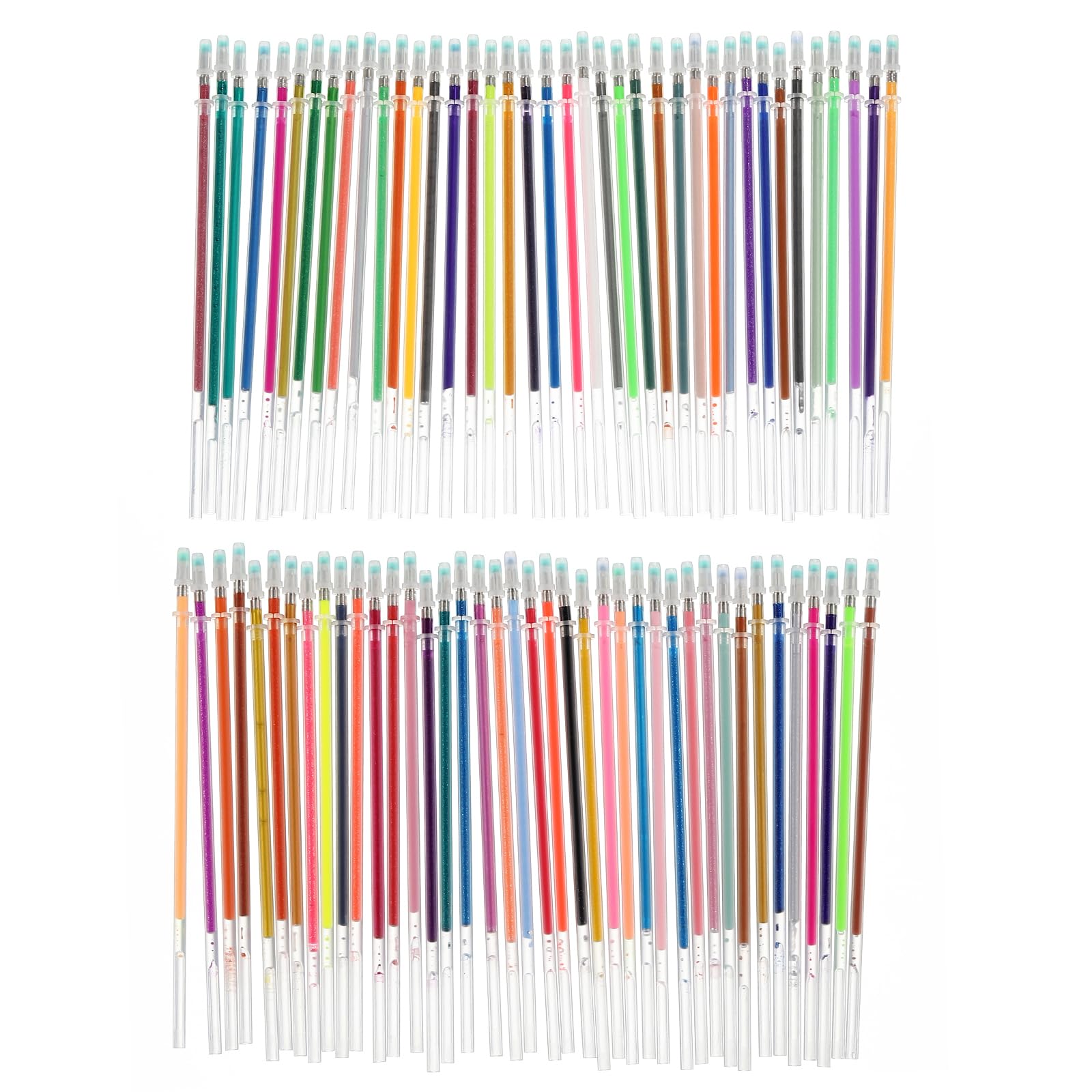 PATIKIL 80Pcs Art Gel Ink Pens Refills, Colorful Glitter Neon Gel Ink Pen Refills 0.8mm Fine Point for Adults Coloring Book, Scrapbooking, Drawing