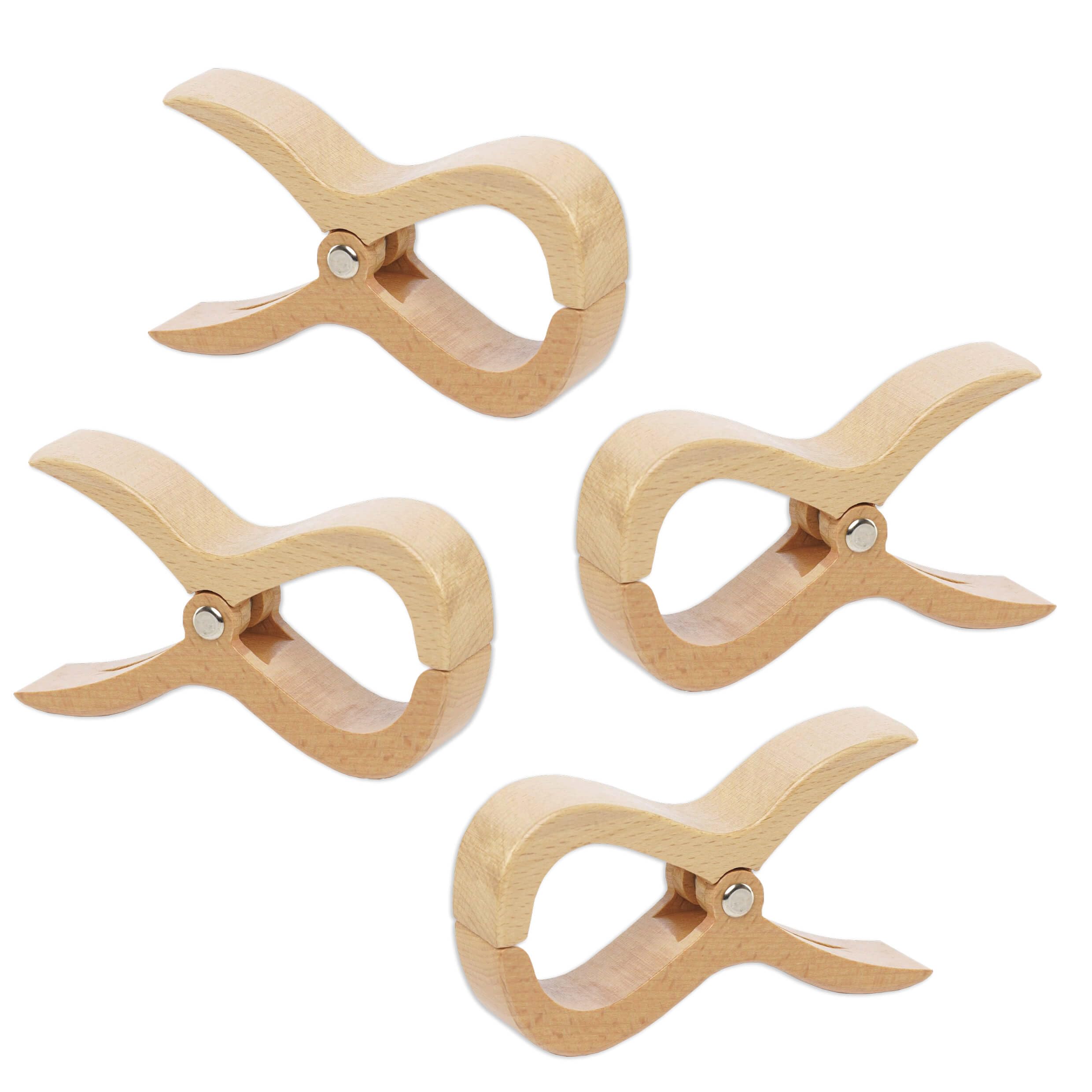 tuuli Wooden Pegs, Large Wooden Clothes Pegs, Pack of 4 - Beige