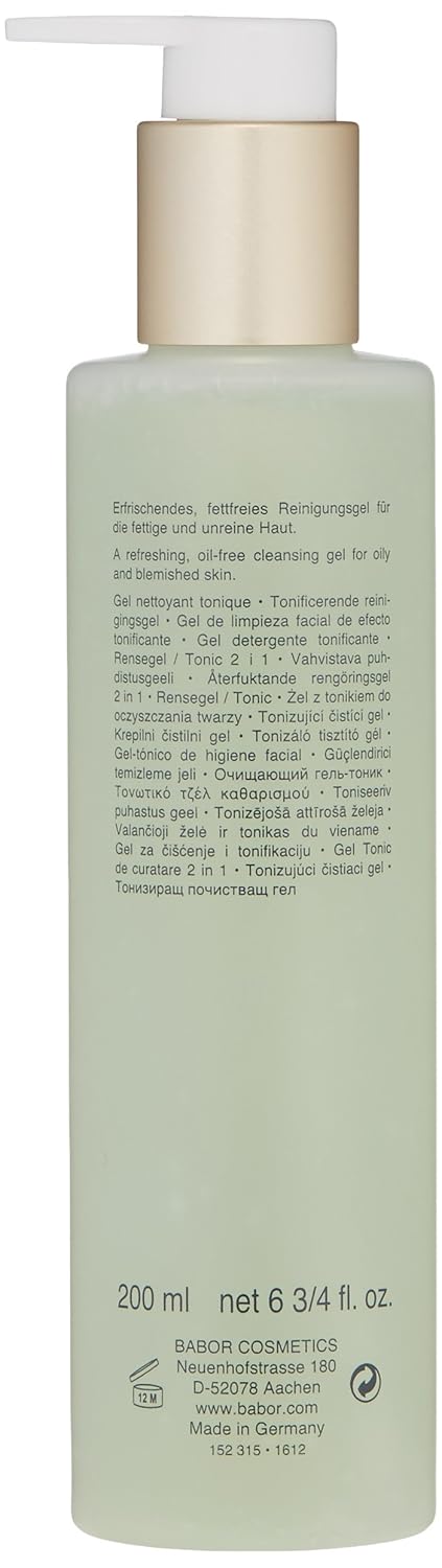 BABOR Gel and Tonic 2 in 1, Oil-Free and Anti-Bacterial Facial Cleanser, Prevents Breakouts and Reduces Pores with Antioxidant Complex, Face Treatment Oily and Blemish Prone Skin, Non-Comedogenic: Premium Beauty