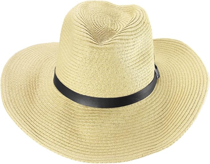 Zylioo Cowboyhut Stroh - Sonnenschutz Mit Breiter Krempe Für Große Köpfe