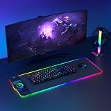Hcman 15W Wireless Charging RGB Gaming Mouse Pad 80x30cm Extra Large Black view 4