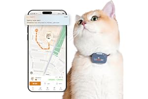 Pawfit Lite for Cats 4g GPS Tracker | Real Time Tracking | Activity Monitoring |Location History | Unlimited Range | Safety Collar Included | Lilac Grey