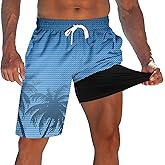 westwolf Men's Swim Trunks with Compression Liner 9" Quick Dry Board Shorts