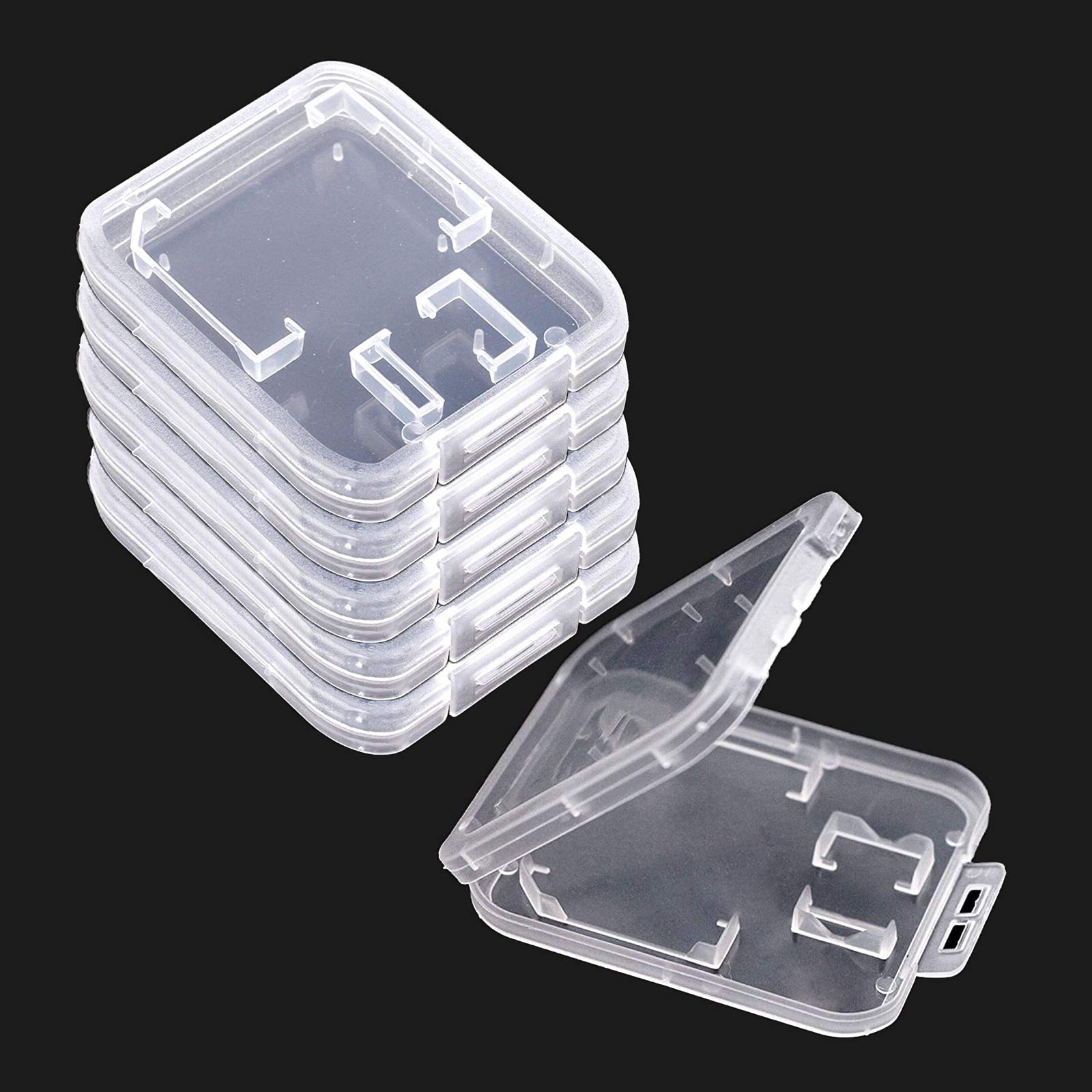 Memory Card Case,20 Pcs Transparent Plastic Storage Holder Box for Micro SD CF XD TF SIM NM and Nano Cards