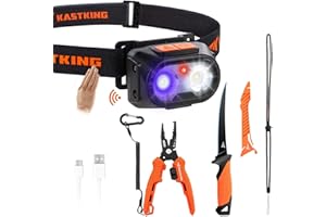 KastKing FieldLite Fishing Tool Set, Camping Gear Set, Multi-Function Outdoor Kit, 5-Mode LED Headlamp, 7.5" Fishing Pliers, 7" Razor-Sharp Knife, 7" Filet Knife, 5-in-1 Tactical Bracelet