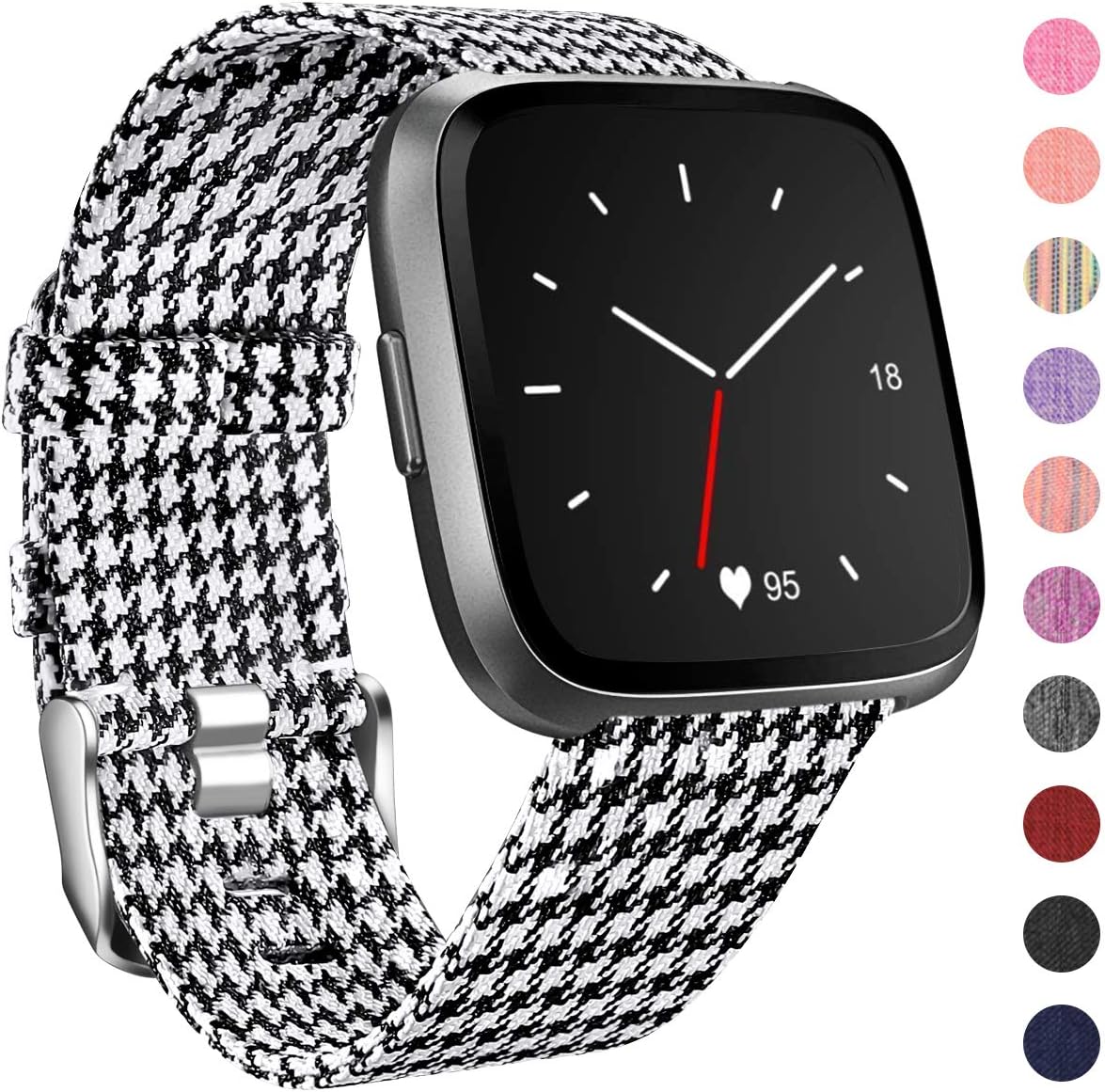 HUMENN for Fitbit Versa Strap/Fitbit Versa 2 Strap, Woven Bands Adjustable Replacement Sport Wristband for Fitbit Versa/Versa 2 / Versa Lite/Special Editon Large Small, 10 Colours
