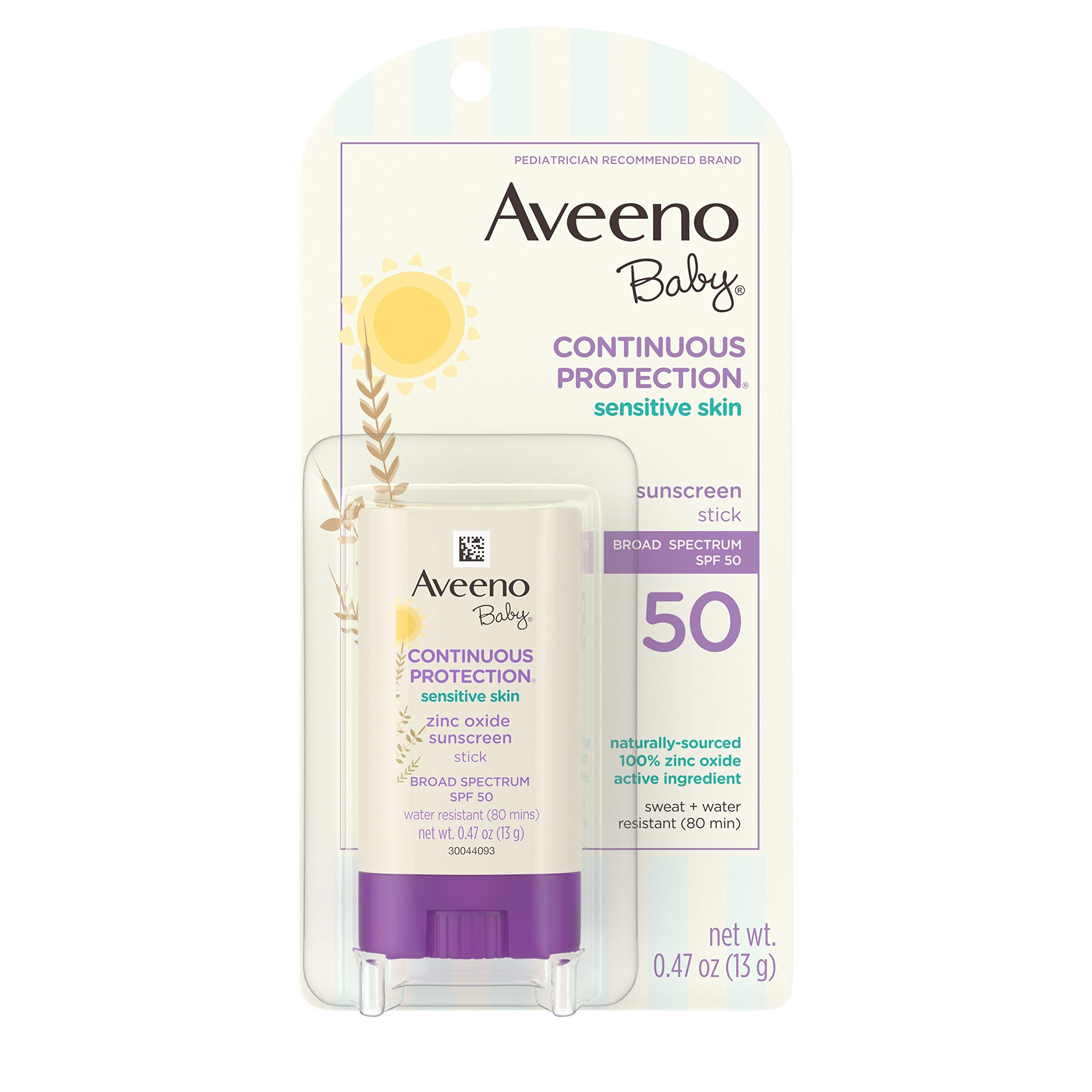 aveeno baby continuous protection zinc oxide