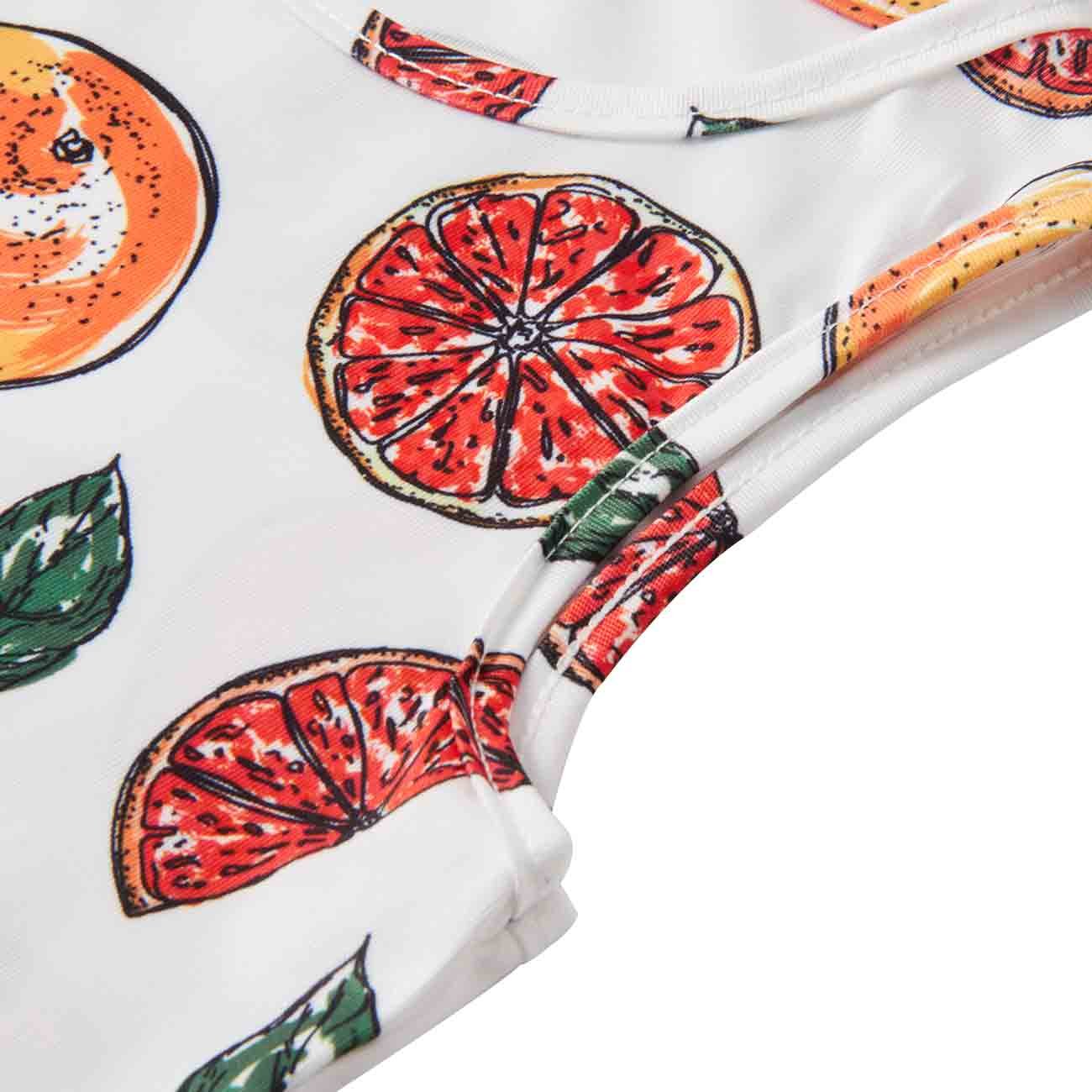 BFUSTYLE Girl Print Dress, Little Girls Round Neck Sleeveless Slim Fit Casual Dresses (S,Orange)