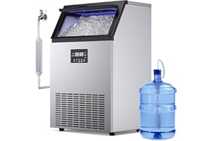 FADHOLE ETL Certified Commercial Ice Maker Machine 150LBS/24H, 40LBS Capacity Freestanding & Under Counter Ice Maker, Clear Ice Cubes Ready in 8-15min, Micron Water Purification Filter 99% impurities