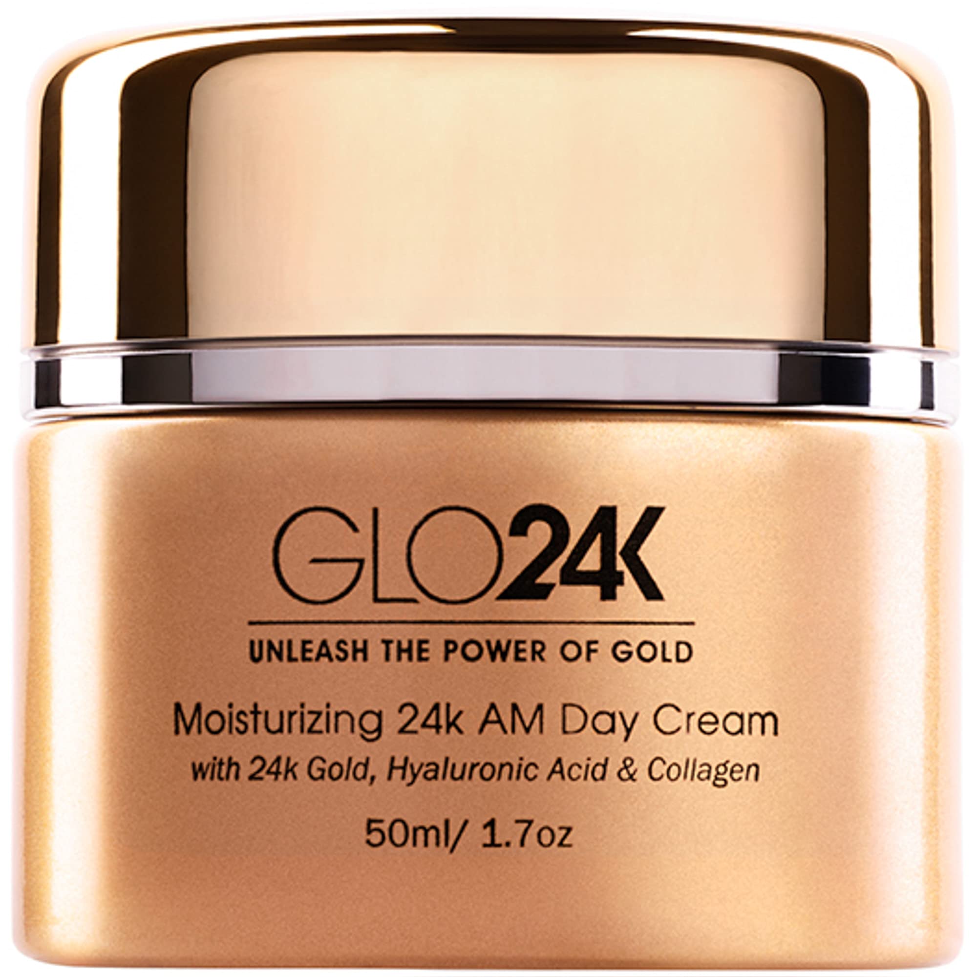 GLO24K Moisturizing Day Cream with 24k Gold, Anti-Aging with Vitamins, Hyaluronic Acid, Collagen