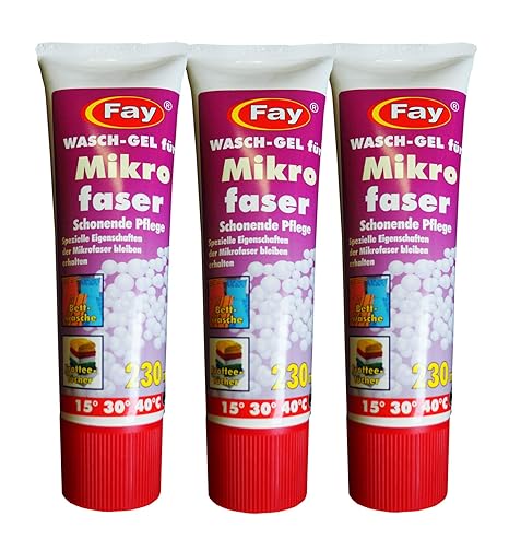 3 x Tube Fay Wasch-Gel für Mikrofaser 230ml, Spezialwaschmittel, Vollwaschmittel