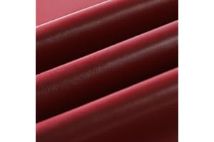 Wooqu PU leather Book Cloth, Polyurethane Coated and Non-woven Base, Leather-like Look, Soft, 17x29”, for Book Binding, Goat Grain, Dark Red