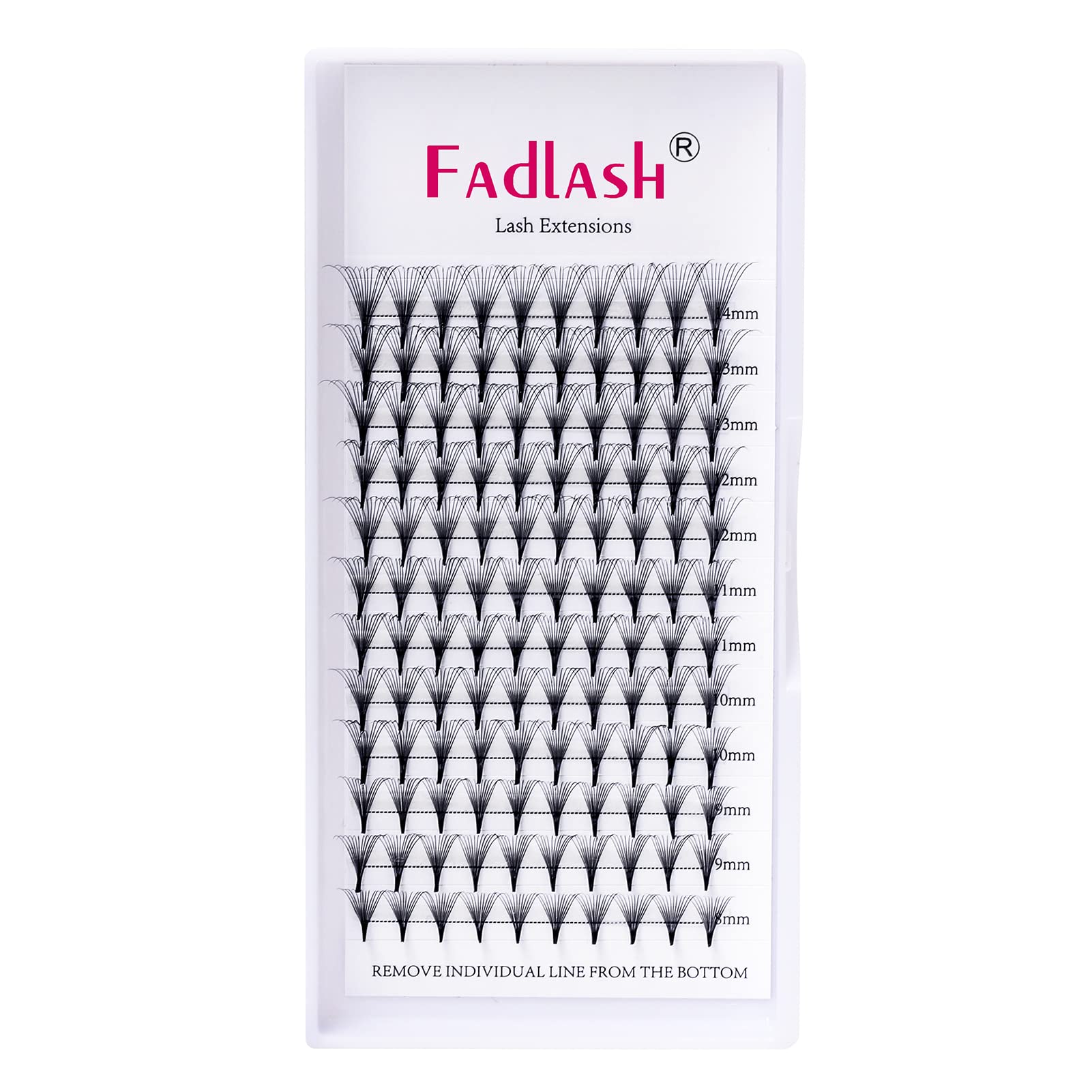 FADLASH Russian Lashes 12D 0.07D Mix (8-14mm) Volume Lashes Pre Made Fans (120 Fans per Tray) Black PBT Silk Lightweight Natural-Looking False Eyelash