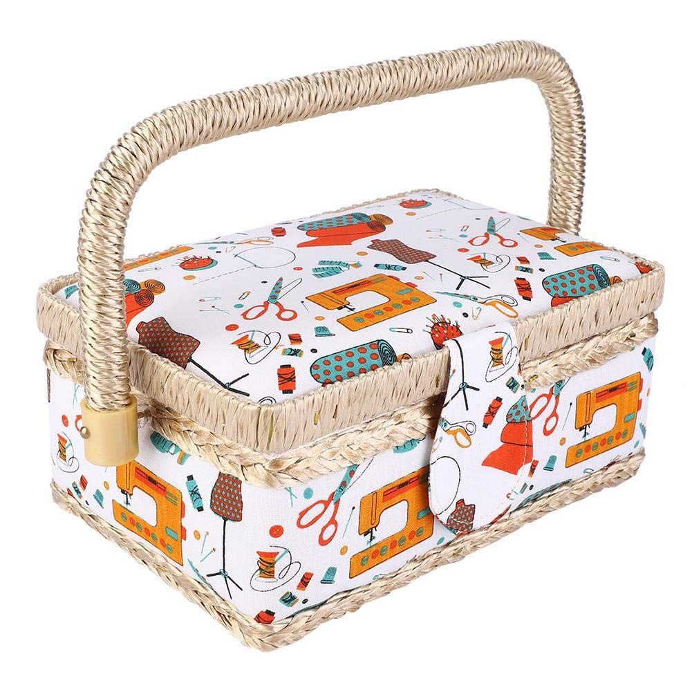 Sewing Basket, Sewing Basket Kit Sewing Storage Organizer Sewing Organizer Box Sewing Basket Organizer, for Scissors Threads
